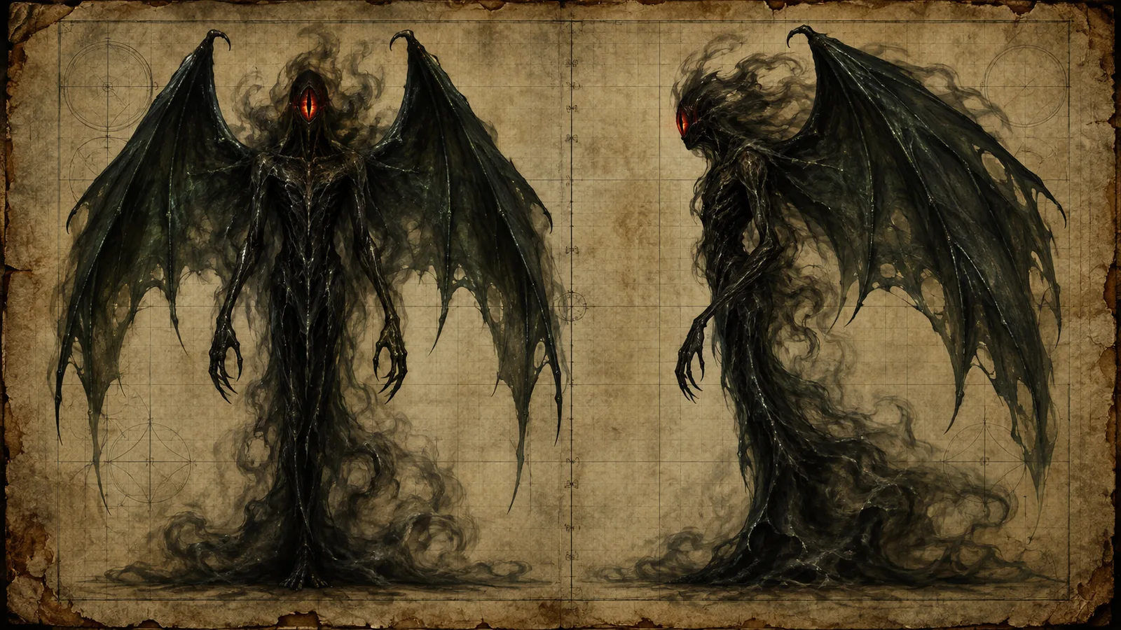 Nyarlathotep vu de face et de profil
